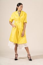 Chloe in Yellow Protective Outerwear Trench Coat - Image 7