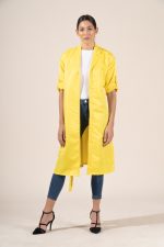 Chloe in Yellow Protective Outerwear Trench Coat - Image 8