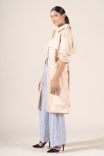 Zoe in Nude Protective Outerwear Full Trench Coat - Image 4