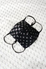 Silk Brocade Face Masks in Black (Set 3A) - Image 3