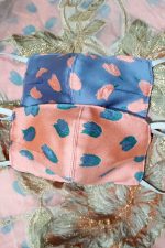 Tulip Silk Brocade in Face Masks in Blush and Grey (Set 5A) - Image 3
