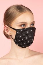 Silk Brocade Face Masks in Black (Set 3A) - Image 2