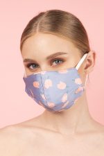 Tulip Silk Brocade in Face Masks in Blush and Grey (Set 5A) - Image 2