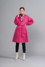 June in Fuchsia Pink Protective Outerwear Coat - Image 3